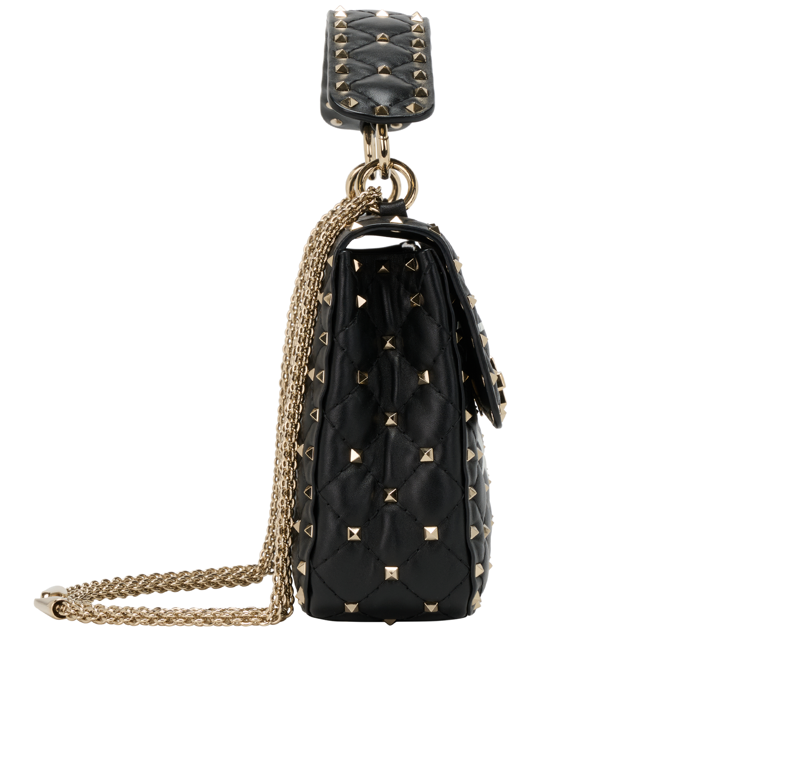 Rockstud, &pound;1,110, Handbags, Black, Leather, Side view